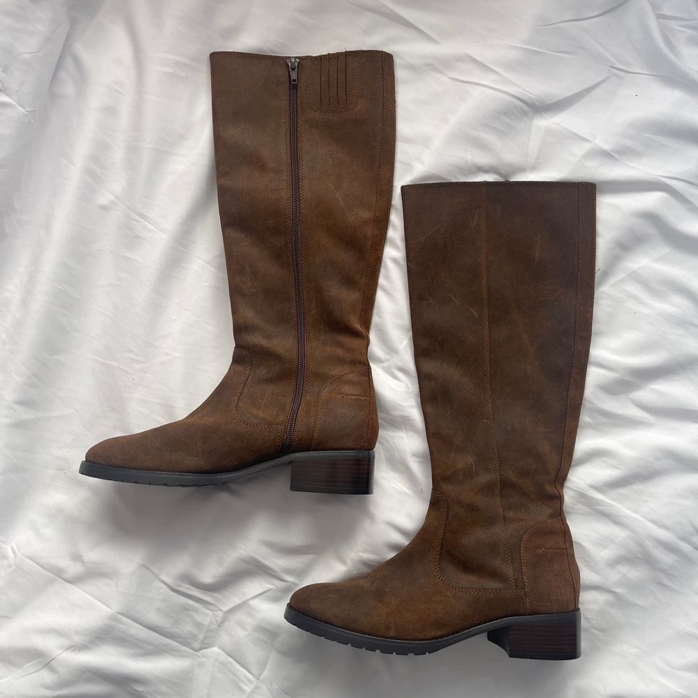 Vintage Donald Pliner Brushed Suede Knee High Riding‎ Boots